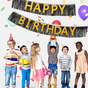 Bannière en forme de couronne avec des paillettes et des glands pour un <span class=keywords><strong>joyeux</strong></span> <span class=keywords><strong>anniversaire</strong></span>, bannière pour enfants, vente chaude, décorations pour la rentrée scolaire et le Nouvel An chinois - Product Image 1