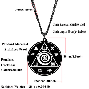 HLSS232 Talismano Magico di Abraxas per Controllare la Vita, Amuleto Portafortuna per Denaro, Collana con Ciondolo in Acciaio Inossidabile - Product Image 5