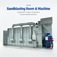 Cabine de sablage automatique personnalisée avec récupération d'abrasifs pour le nettoyage des surfaces et l'élimination de la rouille sur le métal