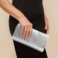 Nouveau élégant fête Sequin coquille pochette dames en cuir pochette mariage paillettes sacs à bandoulière femmes plissé sacs de soirée