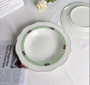Best-selling European Classic Green Flower Ceramic Plates and <b>Dinnerware</b> Set - Product Image 2