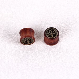 Tunnels d'<span class=keywords><strong>oreille</strong></span> rétro en bois style Arbre de Vie Punk, double évasement, plugs selle, calibre <span class=keywords><strong>8mm</strong></span> - 20mm, piercing Hiphop personnalisé - Product Image 5