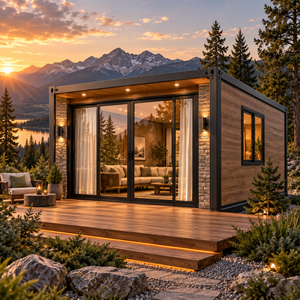 Casa Contenedor Moderna con Paneles de Madera y Puertas de Vidrio para Vivir al Aire Libre - Product Image 1