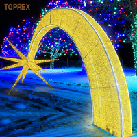 Arche d'étoiles géante en acrylique LED blanc chaud, motif d'étoile filante, lumières pour la décoration de parcs, de places publiques, de vacances et de paysages