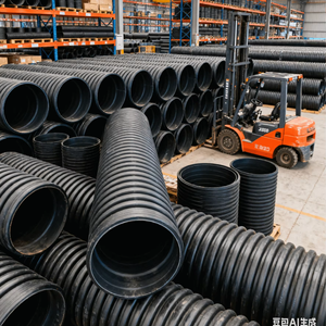 Hdpe קיר גלי צינורות השקיה דו-200 300 400 800 מ "מ לחץ גבוה splicing חומר פו תקן ISO עמיד עמיד - Product Image 1