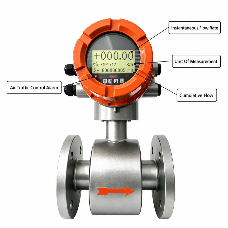 Customized Electromagnetic Flowmeter PTFE Lining 4.0 MPa Flanged Liquid ...