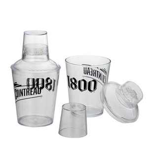 Juego de Coctelera de Plástico de 3 Piezas de 12 oz con Jigger y Colador Integrado para Bebidas de Té Boba - Product Image 1