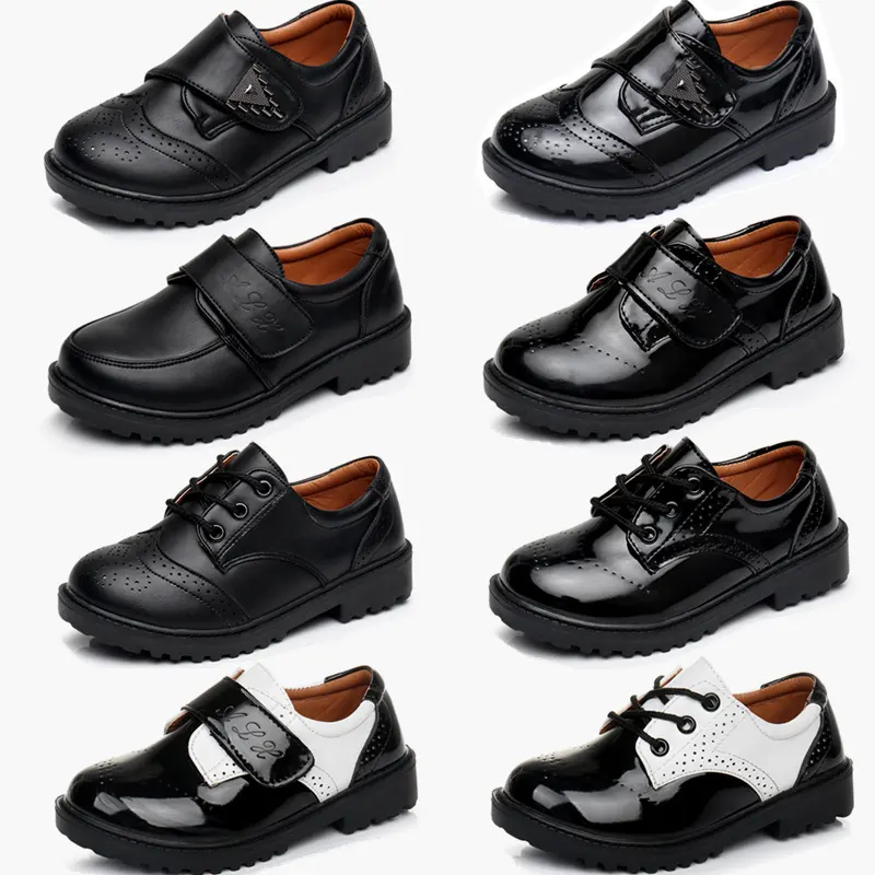 Wholesale fashion outdoor kids leather dress shoes children boys school shoes