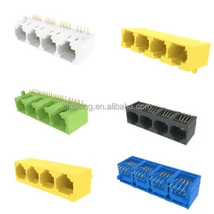 8 p8c 1x4 giallo tipo orizzontale rotondo pinFU Rj45 connettore modulare 8 Pin connettore di rete Ethernet modulare Jack Pcb Jack bla