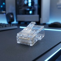 Conector RJ45 OEM Cat5e Cat6 8P8C Modular, Chapado en Oro, Sin Blindaje, para Internet de Alta Velocidad