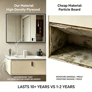 Cabinet Bathroom Vanities Cabinets with Single Bathroom Storage Furniture Cabinet Waterproof with Smart <b>Mirror</b> Cabinet - Product Image 3