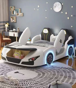 Cama de coche para niños bonita y moderna, coche de carreras creativo de cuero, cama doble, muebles de dormitorio para niño y niña, juego de dormitorio, cama de coche para niño - Product Image 2