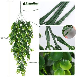 Plante artificielle réaliste en eucalyptus, guirlande verte suspendue, feuillage simulé <span class=keywords><strong>pour</strong></span> décoration murale intérieure, style nordique - Product Image 3