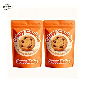 Wholesale Custom Food Grade Resealable Ziplock Stand up Pouch Plastic <strong>Cookies</strong> Packaging Bag Snack - Product Image 1