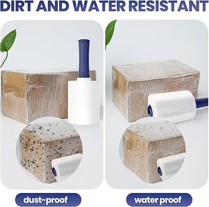 <b>Clear</b> Industrial Stretch <b>Wrap</b> Film with Handle, Multipack for Moving Supplies, Heavy Duty Plastic Packing <b>Wrap</b> for Shipping - Product Image 2