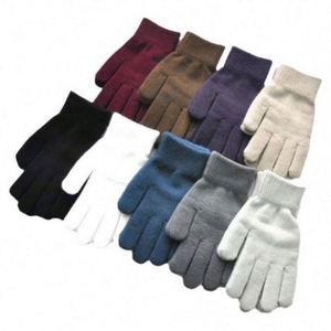 1 paire de gants d'hiver chauds et respirants, tricotés, brodés maçonniques, à doigts entiers, pour hommes et femmes, élastiques, rayés, en acrylique/coton épais - Product Image 2