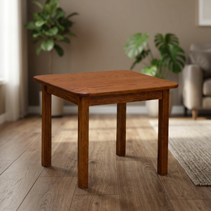 Premium Solid Teak Wood <b>Side</b> <b>Table</b> Rounded <b>Square</b> Living Room Accent Coffee <b>Table</b> - Product Image 2