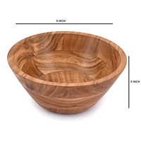 Parfait pour la salade de légumes Bol à salade en bois d'acacia Bols en bois faits à la main Bol de service
