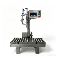 Machine de remplissage semi-automatique à tête unique pour liquides au-dessus du niveau, haute précision pour l'emballage de liquides en fûts de 0,5 à 20 kg