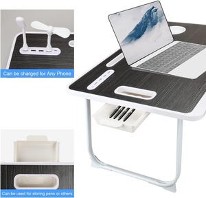 Fábrica OEM más tamaño portátil cama bandeja ajustable plegable multifunción portátil escritorio ordenador Oficina niños mesa de estudio con cuero - Product Image 5