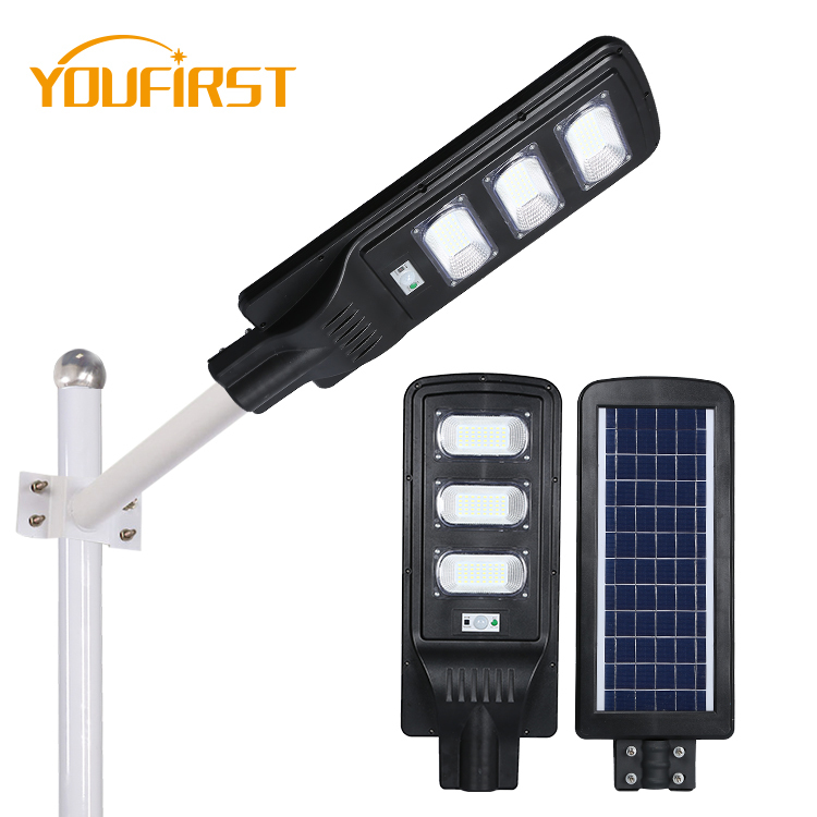Automática SMD jardín al aire libre impermeable ip65 60w todo en uno integrada solar llevó la lámpara de calle