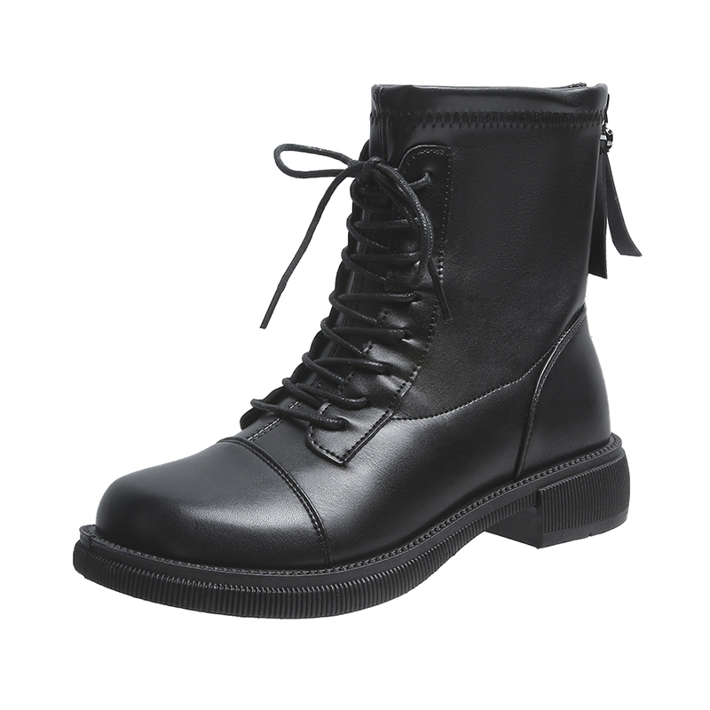 2021 new handsome locomotive breathable short thick-soled spring and autumn hot style single boots