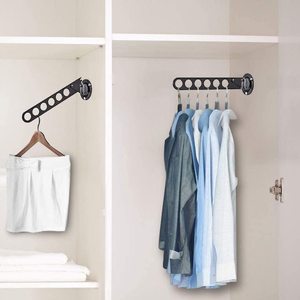 Bedroom Stainless Steel <strong>Screw</strong> <strong>Wall</strong> <strong>Mounted</strong> Clothes Hanger Laundry Folding Clothes Drying Rack - Product Image 3