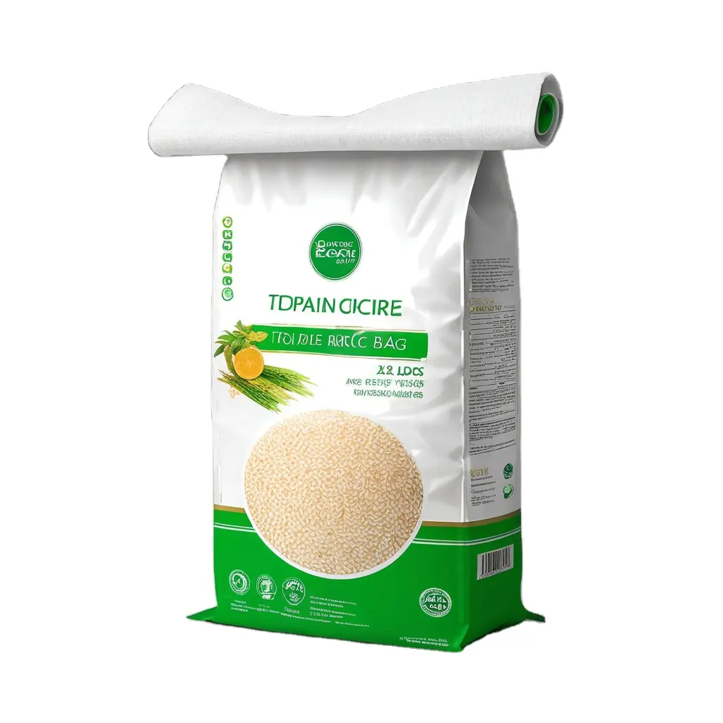 Saco de arroz e açúcar tecido Pp branco de plástico transparente vazio de qualidade alimentar 10kg 25 kg 50 kg