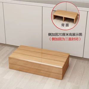 Alfombra de baño de bambú, 60x40x11cm, taburete elevado para ducha, inodoro, lavabo, estilo sencillo, multifuncional - Product Image 3