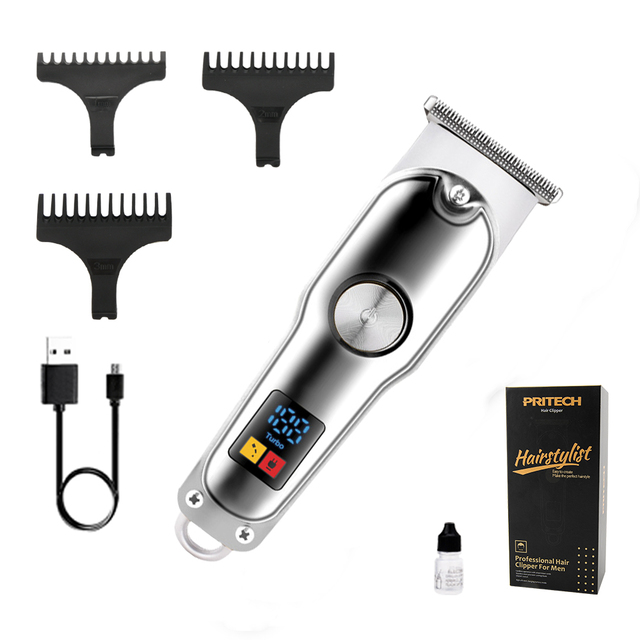 PRITECH Private Label Zero Gapped Rechargeable Professional Cordless Hair Trimmer Men Hair Clipper