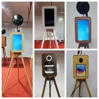 Photomaton à écran tactile en bois de 18,5 pouces compatible avec les smartphones et les iPad pour la photographie avec appareil photo reflex numérique