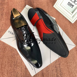 Zapatos de cuero brillante de alta gama para hombre con cordones - zapatos de boda para el novio, zapatos formales, zapatos de boda con punta en pico estilo inglés - Product Image 5