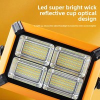 Lampe Solaire d'Urgence LED Rechargeable Portable en ABS, Idéale pour les Marchés, les Stands et le Camping – Éclairage Solaire pour l'Extérieur