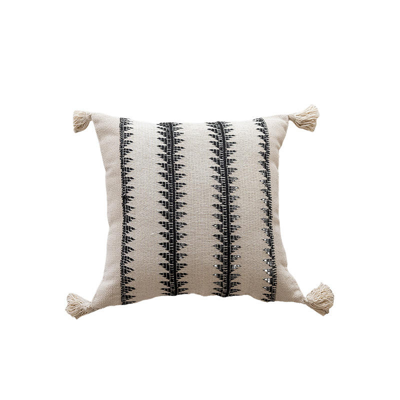 Black cotton and linen tassel 3