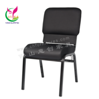 Chaise de conférence et d'église empilable en métal robuste, rembourrée et avec poches, pour la vente en gros