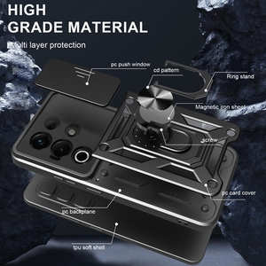 Offre Spéciale Push Full Camera Protector Phone Case avec porte-anneau <span class=keywords><strong>Coque</strong></span> arrière pour Itel S25 Ultra 4G Poco F7 Ultra Phone Cases - Product Image 6