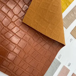 stock pvc leather fabric vinyl faux leather synthetic leatherette china manufacturer factory fabric leather in China