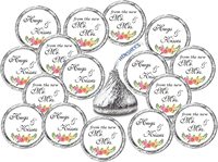 Etiquetas de gotas de Chocolate personalizadas, pegatinas de boda de Sr. Y señora Hershey Kiss