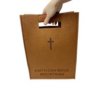 Sac fourre-tout en feutre moderne personnalisé avec logo chrétien pour vêtements et usage domestique, à prix abordable