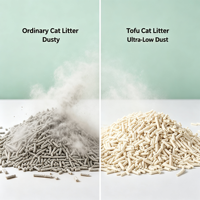 Litière pour chat biodégradable et jetable, agglomérante, faible en poussière, en fibres de maïs et de pois, couleur personnalisée, agglomération rapide, litière pour chat en tofu, palettes de sable