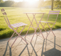 Ensemble de table et de chaises de salle à manger d'extérieur en métal de style moderne et simple pour jardin, cour et plage, résistant à la rouille
