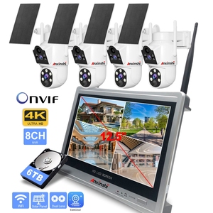 Kit de Cámara PTZ Solar Inteligente WiFi de 12.5 Pulgadas, 4 Canales, 8MP, Doble Lente con Visión Nocturna y Monitor para Sistema de Cámara IP para Exteriores - Product Image 2