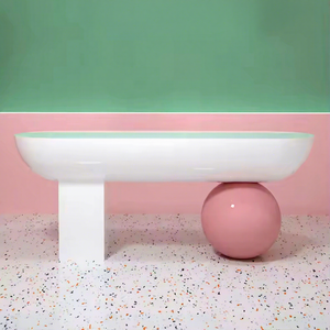 Mostrador de Recepción para Spa Extensible Semicircular Moderno 2025 |   Mostrador Pequeño Blanco con Frente Curvo para Salones de Belleza y Hoteles - Product Image 1