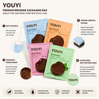 Sachet alimentaire personnalisé imprimé thermoscellable pour biscuits, scellage 3 côtés, emballage plastique avec encoche facile à déchirer pour bonbons, pain et snacks