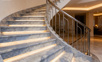 Carrelage de sol en marbre bleu moderne, ciel bleu, nuage blanc, carrelage en cristal bleu, calci poli, grande dalle pour projets hôteliers