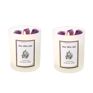 2025 nouveau Design pierre précieuse spirituelle maison produits d'aromathérapie Chakra bougie parfumée avec cristaux d'améthyste - Product Image 2