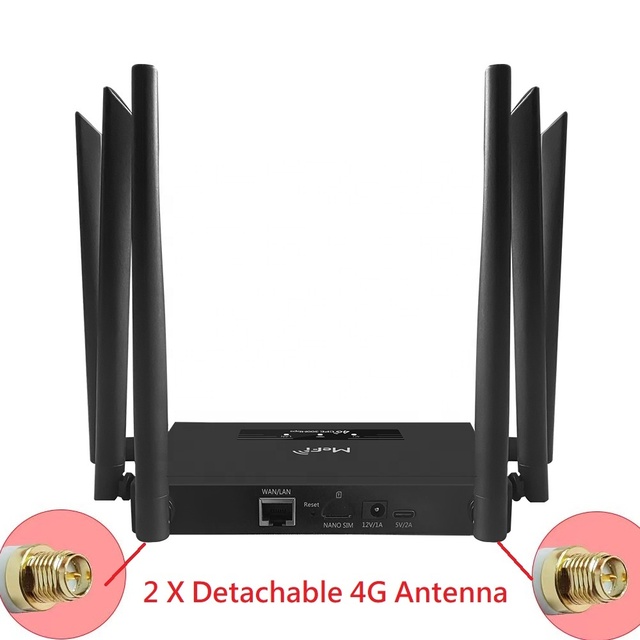 LSUN R611 PRO 4G LTE WiFi 6 CPE Router,300 Mbps,External Antenna,SIM Slot,Metal Case, Industrial,two Detachable Antennas