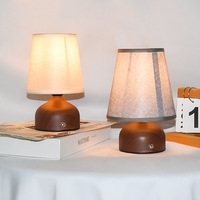 Lampe de table en tissu rechargeable Veilleuse vintage de luxe à commande tactile pour décor de restaurant de chambre à coucher
