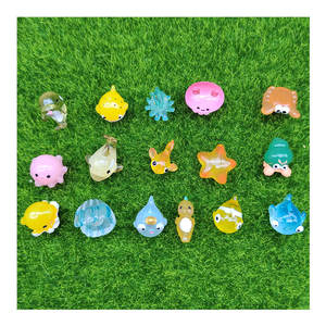 100 шт. Kawaii с графикой из мультиков морская животные миниатюрные фигурки Дельфин морской конек Краб Морская звезда ремесла для дома и сада вечеринки по случаю Дня Рождения Декор - Product Image 1