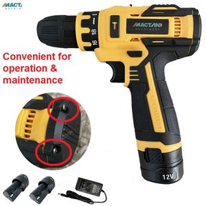 12V 1500mAh Li-ion Battery Variable Speed 2 Batteries Screwdriver Brush Motor Electric Cordless Hand <b>Drill</b> Set - Product Image 1